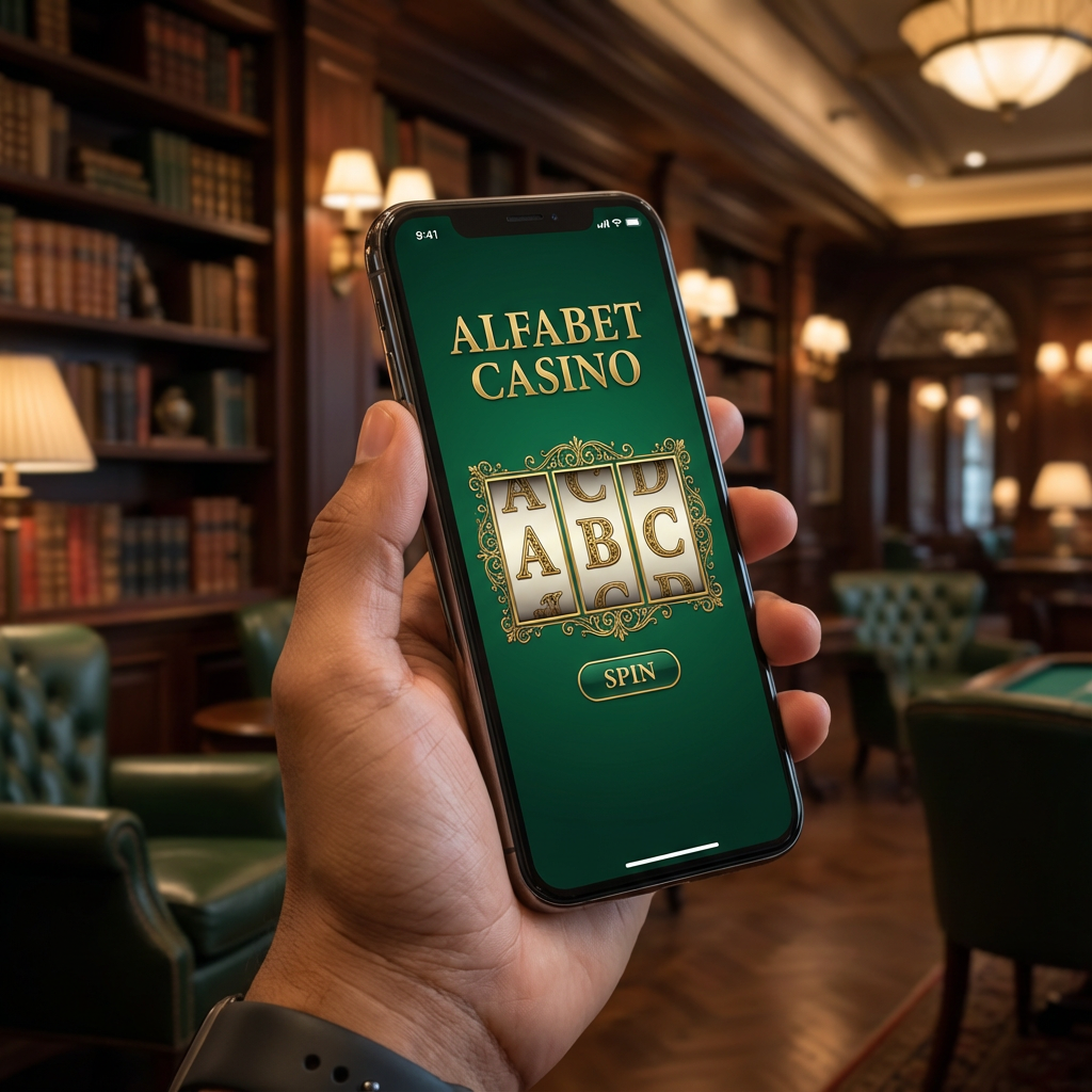 Smartphone exibindo interface mobile do alfabet